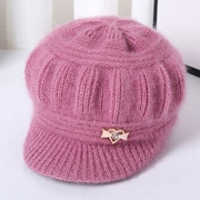 冬季中老年帽子女针织，毛线帽女士加绒保暖护耳，帽子妈妈奶奶帽