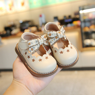 2024春秋季女宝宝鞋子，1一2岁小童公主皮鞋，防滑软底婴儿学步鞋
