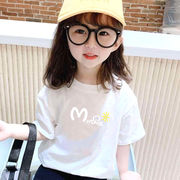 女童短袖t恤夏季韩版洋气，中大童纯棉半袖上衣女宝宝宽松衣服