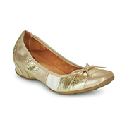 mamzelle女鞋子金色浅口单鞋，坡跟牛皮平底鞋春夏22法国品牌