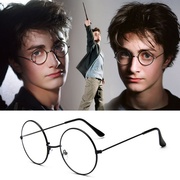 复古大框平光镜，男哈利波特同款圆形眼镜框金属，韩版框架镜潮眼镜架