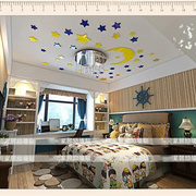 创意星星月亮亚克力3饰自立体墙贴卧室床头天花板吊灯装粘08068d