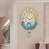 欧式孔雀挂钟客厅艺术钟表，创意时尚静音，挂表家用时钟壁挂北欧挂表