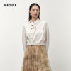 MESUX米岫春季设计感不对称立领衬衫女衬衣短款MLFUC410