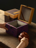竹盖锦布盒时尚贴布工艺紫砂壶杯盖茶具包装盒高档瓷器建盏盒