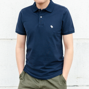 美国Abercrombie Fitch 男AF小鹿珠地棉短袖polo衫T恤