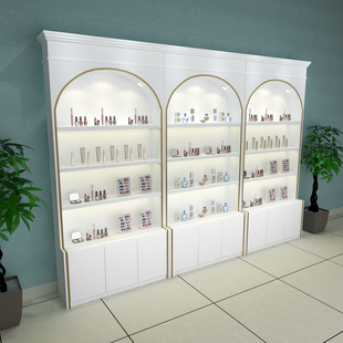 化妆品展示柜美容院货架护肤品烤漆展柜柜子美甲产品陈列柜台