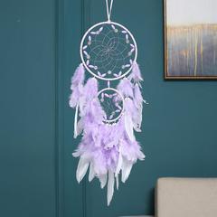 紫色梦幻捕梦网挂饰 羽毛工艺品 壁饰挂件印第安风格饰品