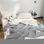 子季保暖法莱绒床单双人小午睡毯用双层毛毯被子加厚冬珊瑚绒毯冬