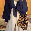 韩国ins同款豹纹帆布包白百何申世景同款大容量单肩包斜挎包女包