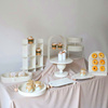 奶油色风格甜品台摆件展示架，婚礼摆台装饰生日蛋糕，架铁艺点心托盘