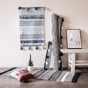 波西米亚摩洛哥手工编织羊毛创意地毯现代客厅茶几地垫卧室床边毯