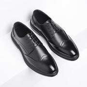男士皮鞋正装商务内增高鞋黑色韩版休闲风青年潮流西装婚鞋0229b