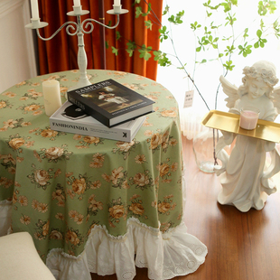 法式韩式田园风格蕾丝花边全棉纯棉长方圆形布艺桌布盖布沙发巾