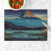 土屋光逸日式版画风景画钢化玻璃菜板宝宝辅食砧板切水果案板面板
