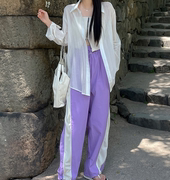 轻薄透气衬衫韩国2023夏季女装随意百搭宽松长袖上衣
