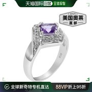 virjewels0.60克拉紫色，紫水晶戒指.925纯银配铑公主5毫米