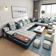布艺沙发组合简约现代大小户型，客厅沙发转角，弹簧北欧整装家具