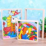 相框实木亚克力玻璃画框相框，儿童幼儿园diy绘画创意涂鸦手绘美术