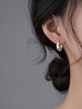 S925纯银素圈耳环2023防过敏养耳洞耳钉清冷感时尚独特耳饰女