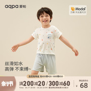 aqpa爱帕莫代尔儿童套装，夏季薄款短袖短裤婴幼儿，宝宝衣服运动洋气
