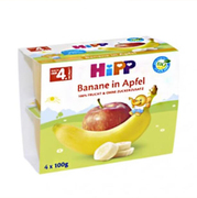 德国直邮喜宝果泥HIPP宝宝辅食果泥有机香蕉苹果泥水果杯100g*4
