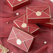 2JGB欧式婚礼喜糖盒 个性红色粉色蓝色信封式糖果盒 烫金
