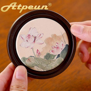 Atpeun创意复古中国风简约小型杯垫茶道配件家用泡茶杯托吸水套粗