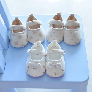 女宝宝男步前鞋学步春夏季0-6-12个月1岁3婴儿，鞋软底防滑鞋子棉布