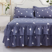 高端床裙式床罩四件套纯棉，韩版床笠1.8米2.m0米防滑床上用品四奢