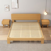 北欧全榉木床1.榉木床实木床原木单人床1.8家用简约现代双人床头