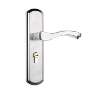 不锈钢房门锁 木门通用款执手锁具 室内卧室门换锁孔距可调免打孔