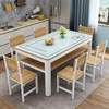 钢化玻璃餐桌椅组合家用小户型长方形饭桌4人6人现代简约双层餐桌