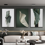 绿色抽象立体现代简约轻奢酒店2022客厅，装饰画沙发背景墙挂画