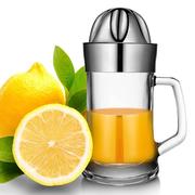 304不锈钢手动榨汁器玻璃，榨汁机迷你家用水果小型橙子柠檬榨汁杯
