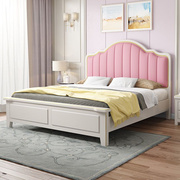美式实木双人床1.5m1.8米主卧婚床，白色1.35儿童床1.2米储物单