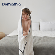 domiamia婴儿纱布浴巾新生儿包单初生，男女宝宝儿，童超软带帽浴袍