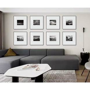 现代简约客厅装饰画黑白摄影风景挂画卧室走廊书房壁画极简挂画
