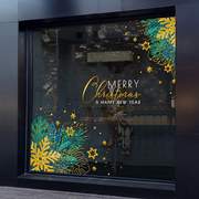 2024圣诞装饰品店铺橱窗玻璃贴纸UV静电无胶双面窗花门贴墙贴窗贴