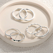 简约风素圈实心闭口s999纯银，戒指女韩版潮流，小众设计感尾戒食指戒