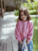 史豌豆儿童粉色字母印花卫衣2024春季女童圆领洋气长袖上衣