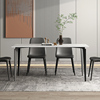 餐桌现代简约家用小户型轻奢岩板长方形餐桌椅子组合简易吃饭桌子