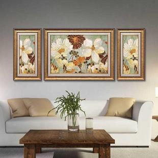 急速美式乡村装饰画，客厅装饰画高档室内植物花卉，有框挂画三