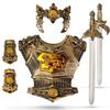 儿童玩具罗马勇士盔甲武士铠甲，可穿盾牌仿真武士武器斧子面具