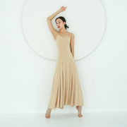 NT808丨吊带舞蹈s长裙现代舞裙子表演演出连身长裙纯色无袖裙