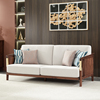 新中式布艺沙发简约现代轻奢全实木沙发组合客厅，北美黑胡桃木家具