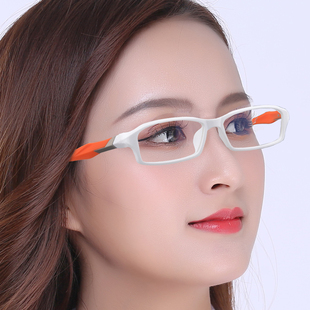 韩版tr90近视眼镜框超轻全框眼镜架白色，镜框运动休闲老花平光撞色