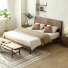 北美黑胡桃木床1.8米实木床双人床主卧轻奢床1.5米卧室床原木拼花