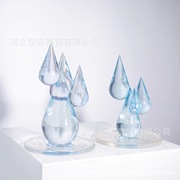 现代简约创意透明树脂水滴雕塑摆件样办法售楼处大厅玄关装饰品