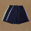 运动短裤两道杠前白后荧光绿紫色双条学生宽松版藏蓝色五分校服裤